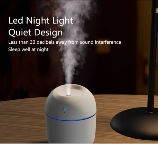 250ML Mini Aromatherapy Humidifier and Diffuser for Home with Romantic Lighting – USB Essential Oil Diffuser and Car Purifier